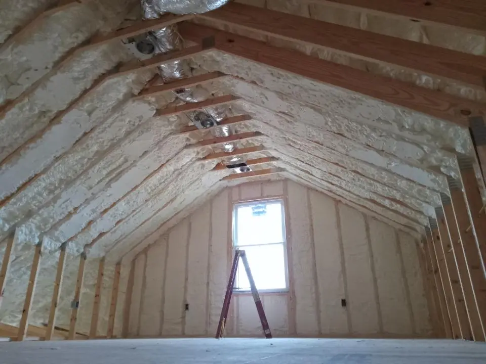 Spray foam roofing application for Crawl Space Insulation project in Gentry